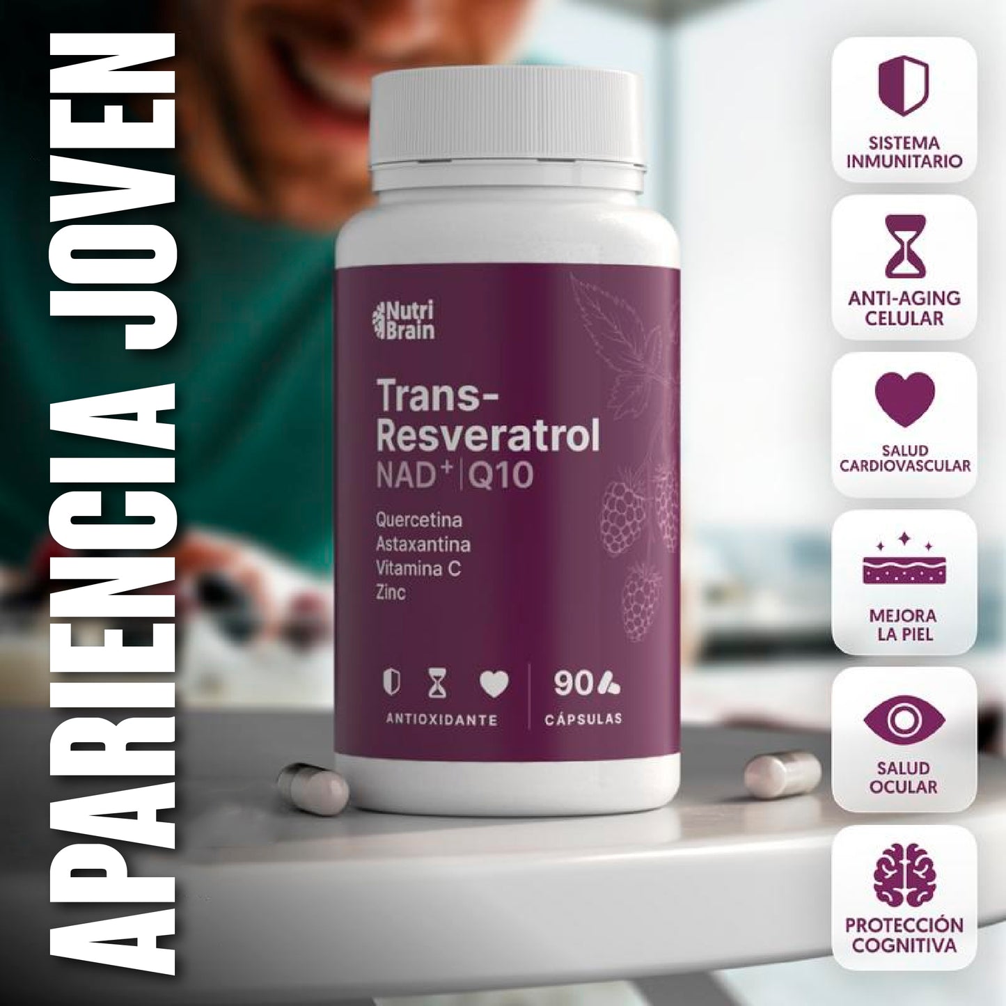 Complejo Celular Antiedad Resveratrol + NAD