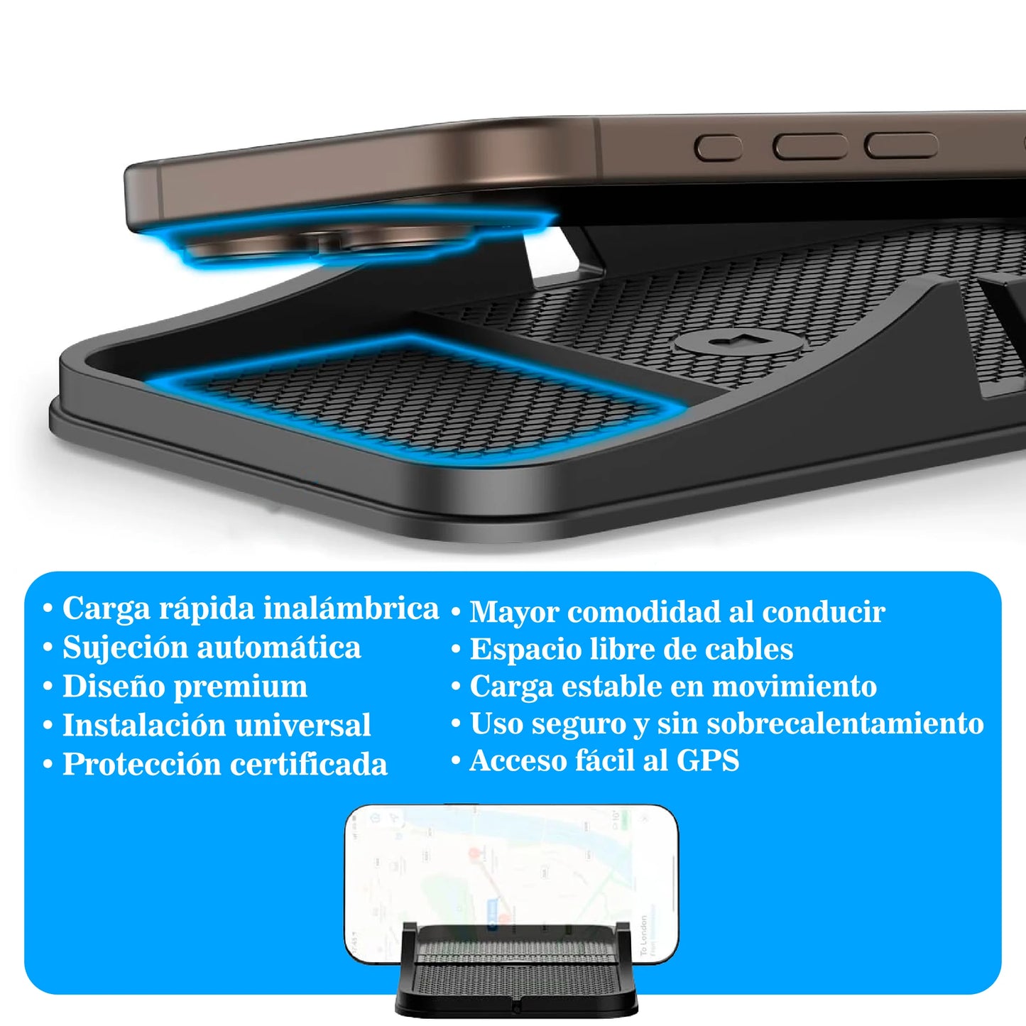 Base Inalámbrica de Carga Rápida 15W