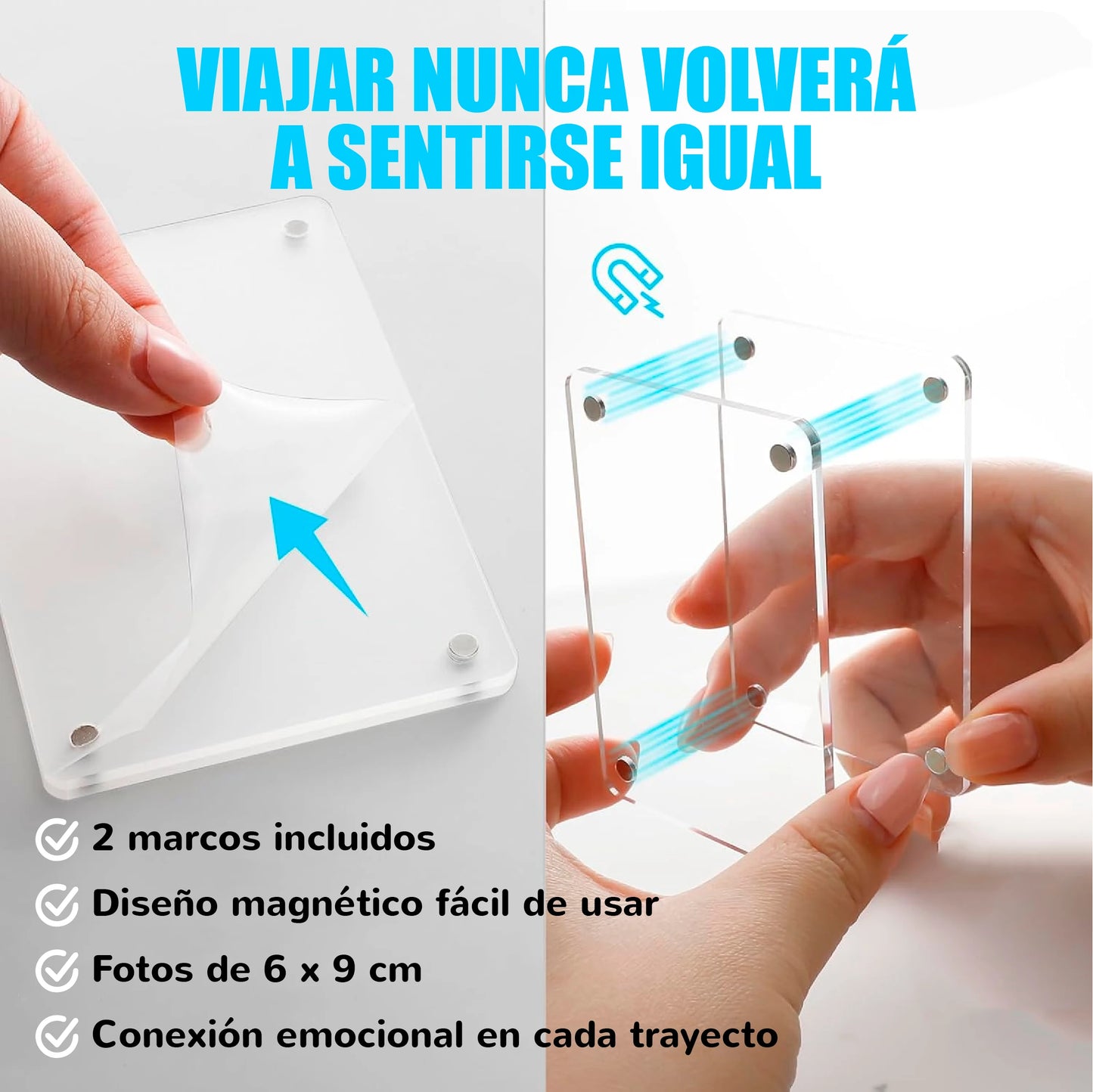 2 Marcos Magnéticos para Fotos en la visera de tu Auto