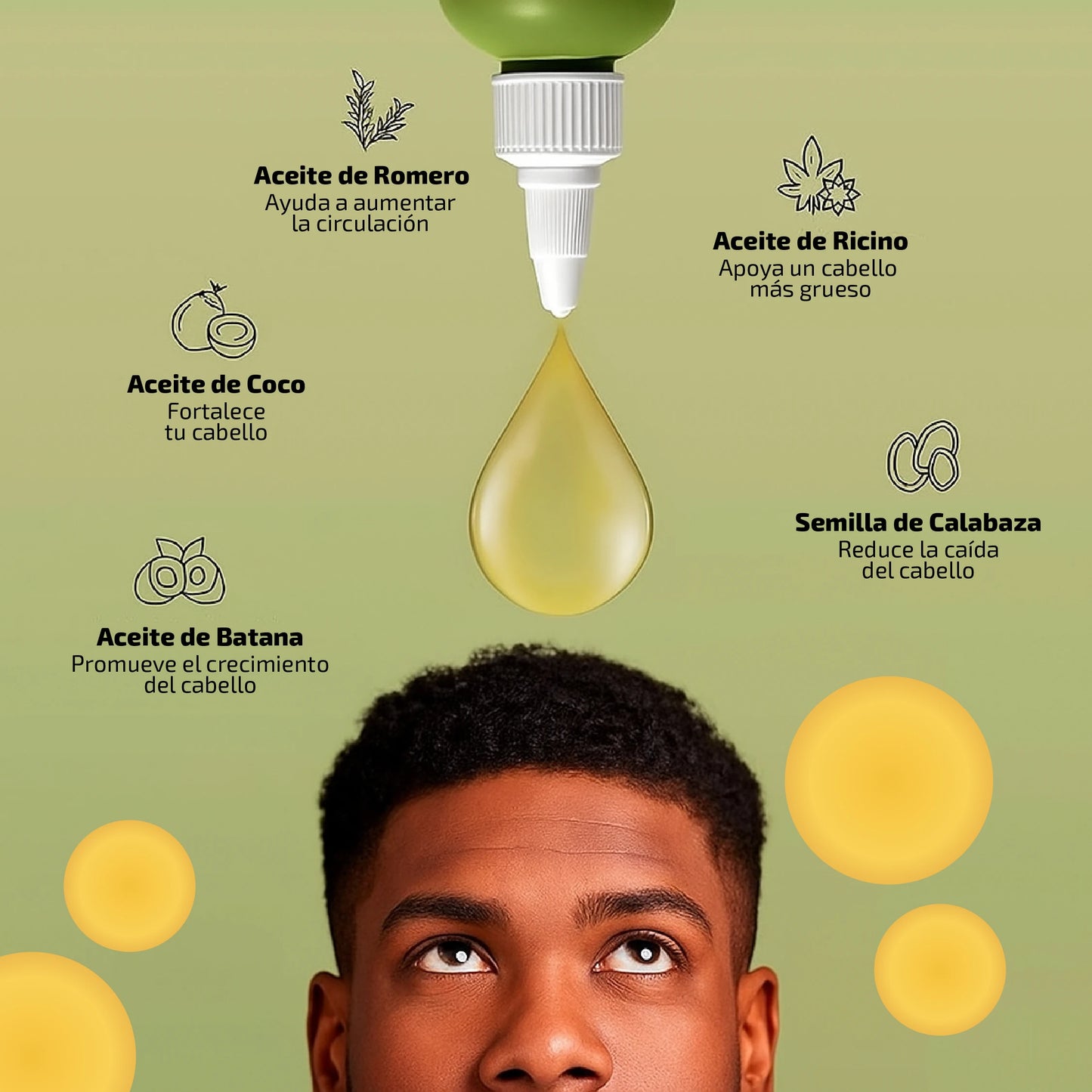 Aceite Natural Para El Crecimiento de Cabello