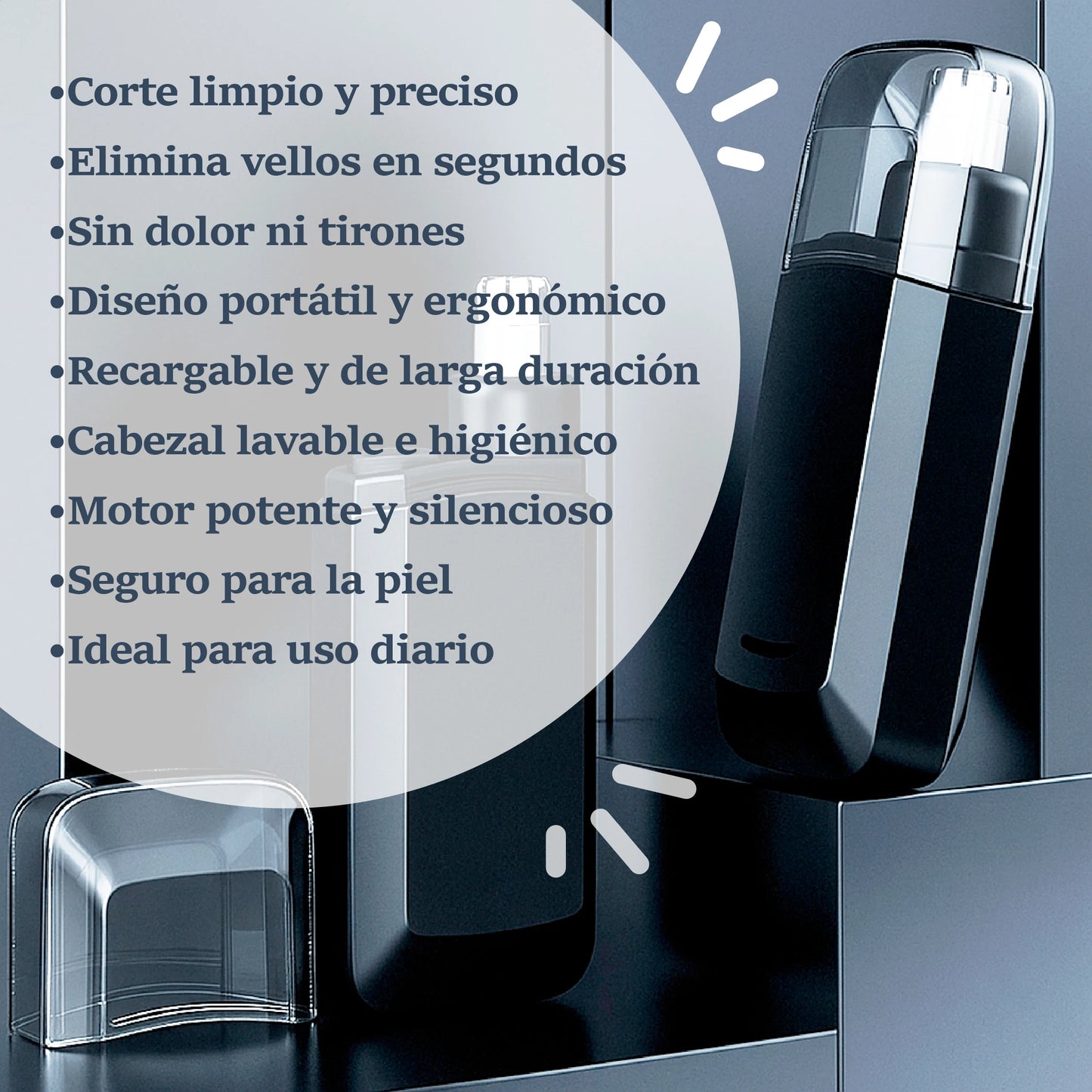 Depiladora de pelos portátil y aprueba de agua