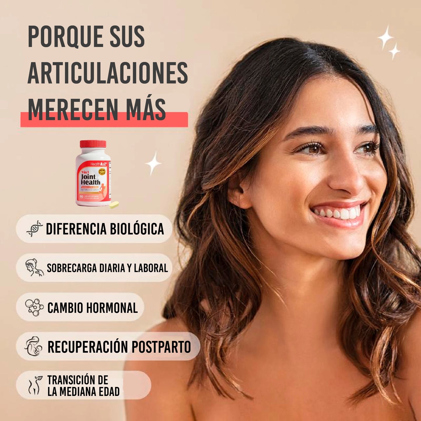 Suplemento integral para la salud articular femenina