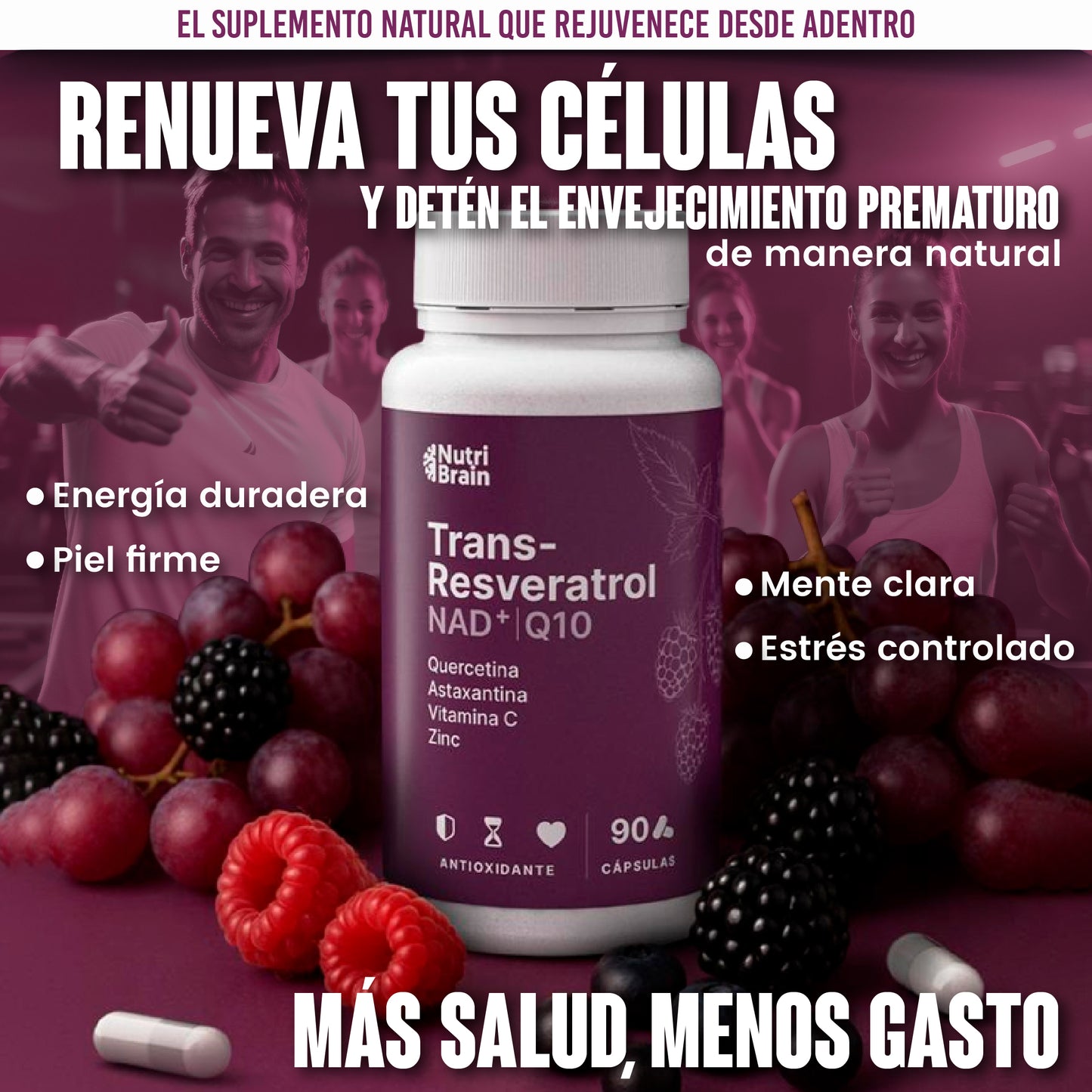 Complejo Celular Antiedad Resveratrol + NAD