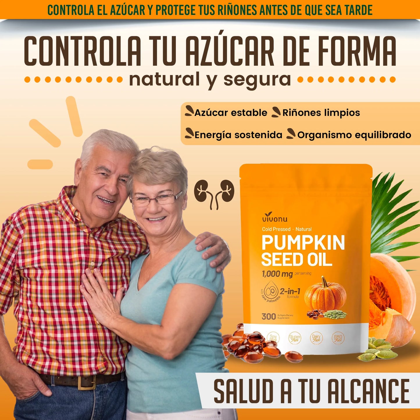 Cápsulas naturales reguladoras de azúcar y desintoxicantes de riñones