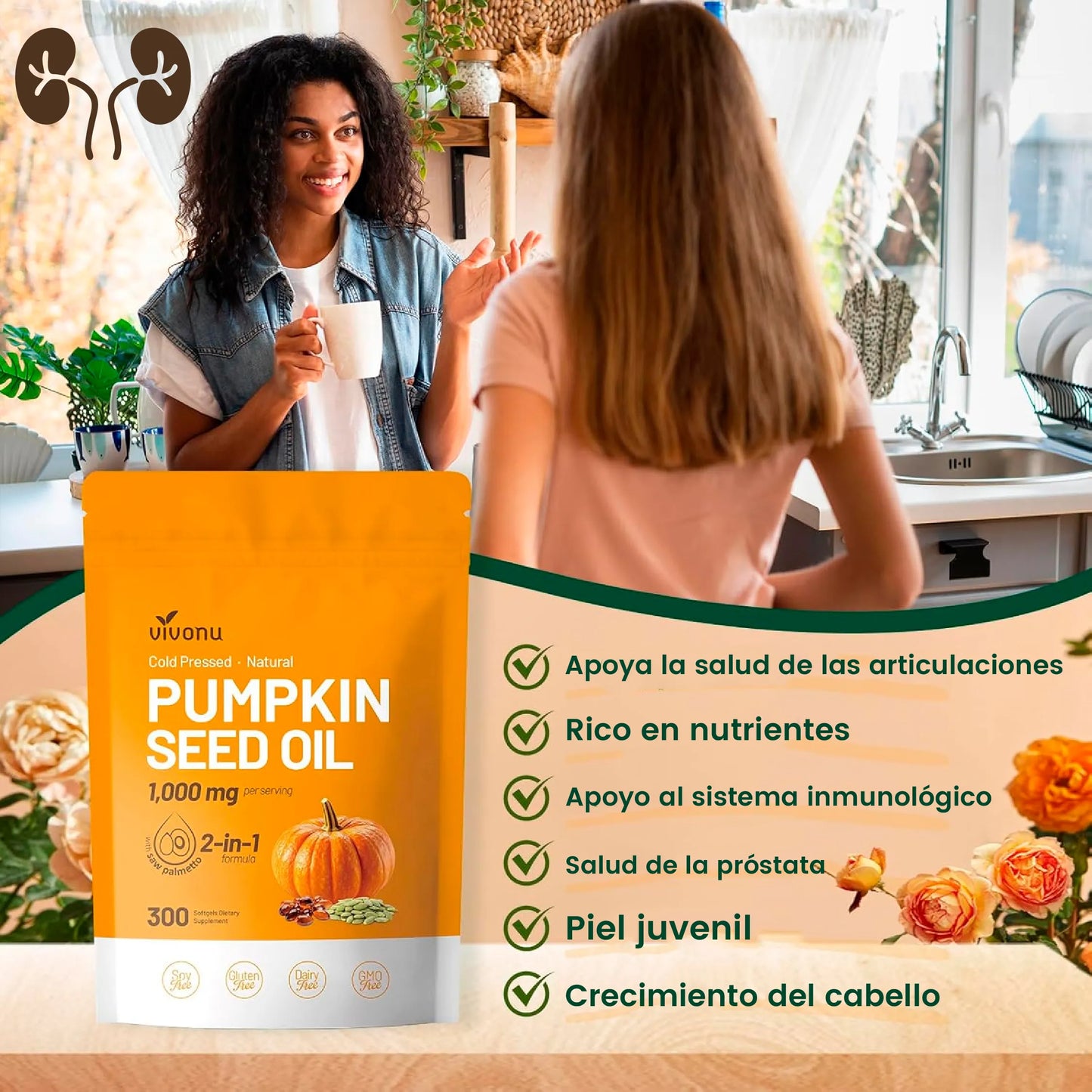 Cápsulas naturales reguladoras de azúcar y desintoxicantes de riñones