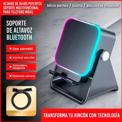 Altavoz Bluetooth con Carga Rápida Inalámbrica y Luces RGB