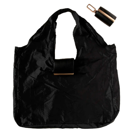 Bolso europeo plegable de lujo en negro azabache