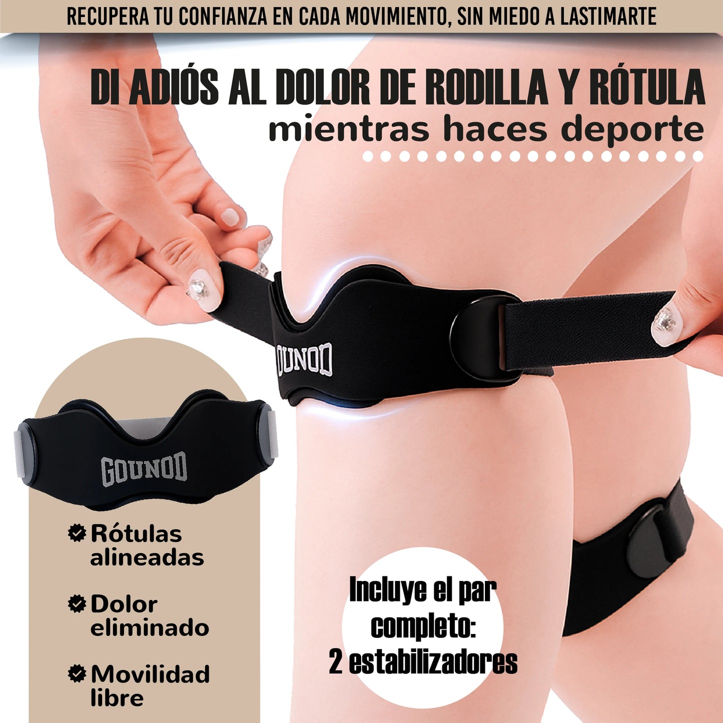 2 estabilizadores ortopédico de rótula