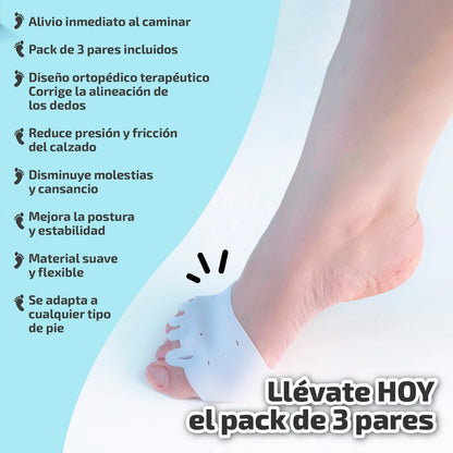 3 pares de Almohadillas terapéuticas con Separador de dedos