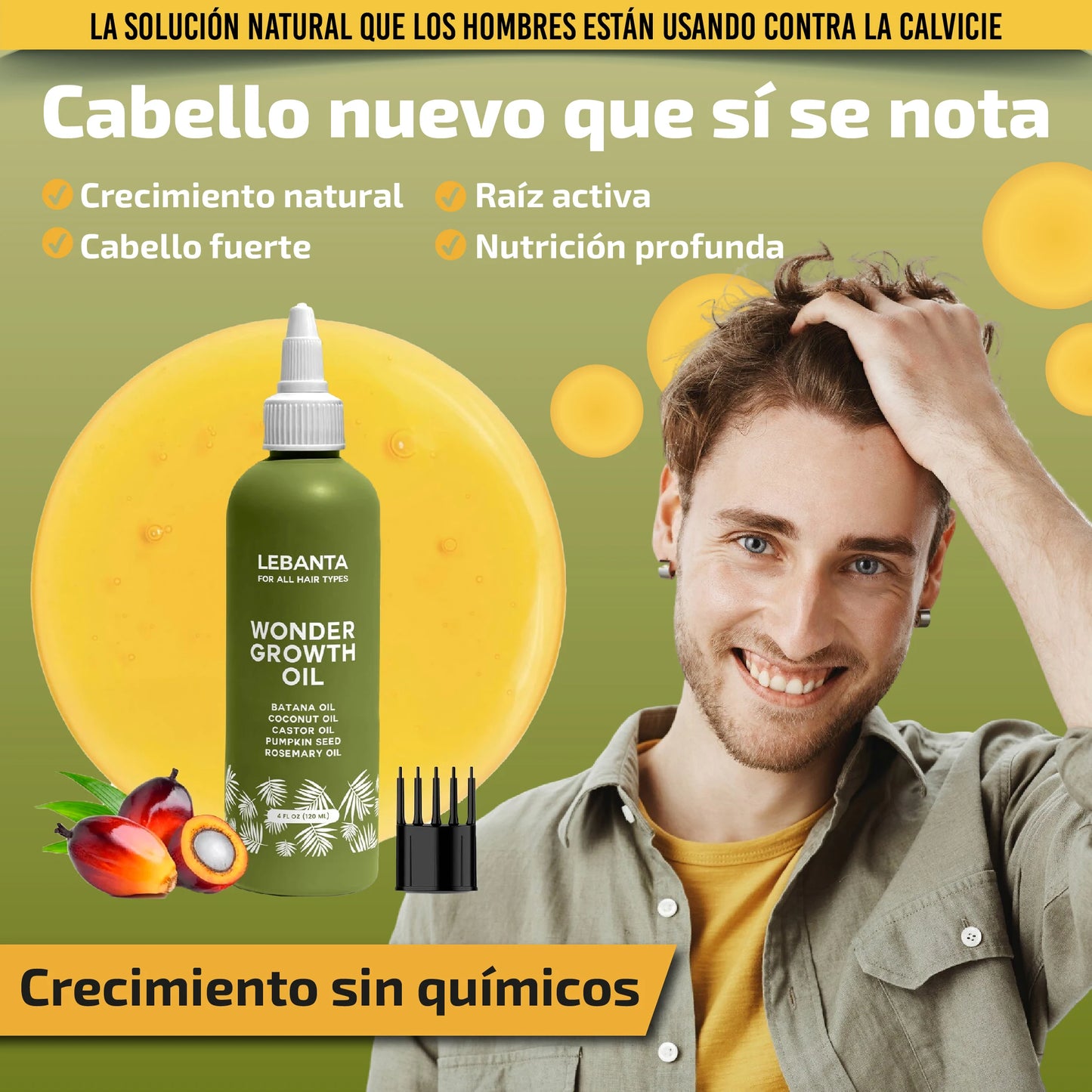 Aceite Natural Para El Crecimiento de Cabello