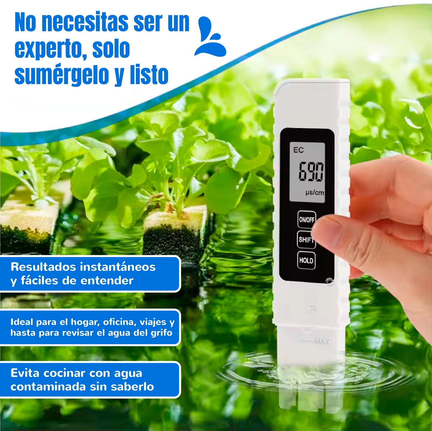 Medidor Digital Portátil para la Calidad del Agua