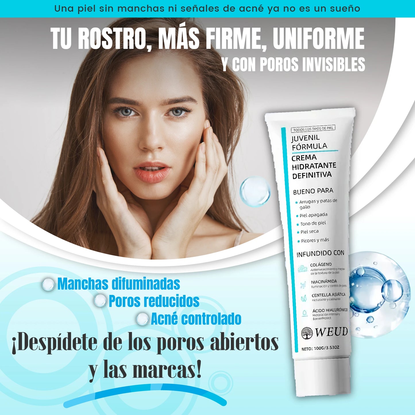 Crema coreana anti-edad y reductora de poros