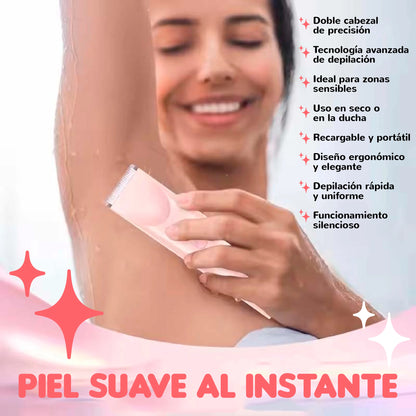 Depiladora eléctrica femenina con doble cabezal