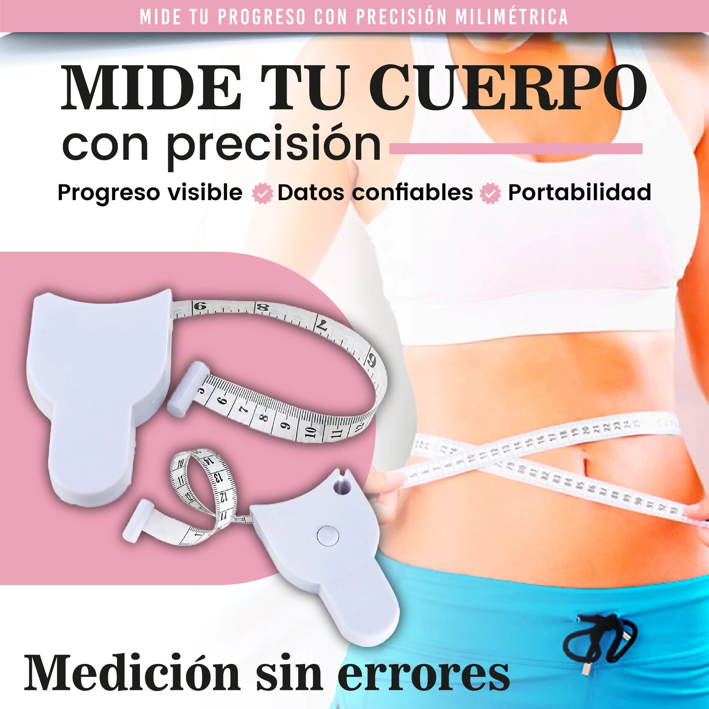Cinta métrica para el cuerpo con sistema ajustable