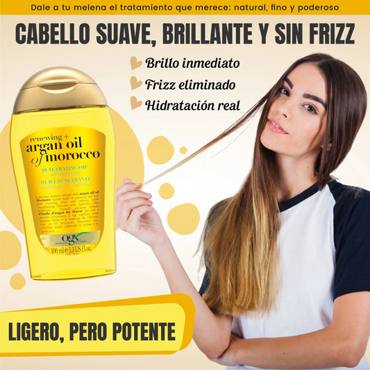 Aceite de Argán Nutritivo para Brillo y Suavidad Capilar