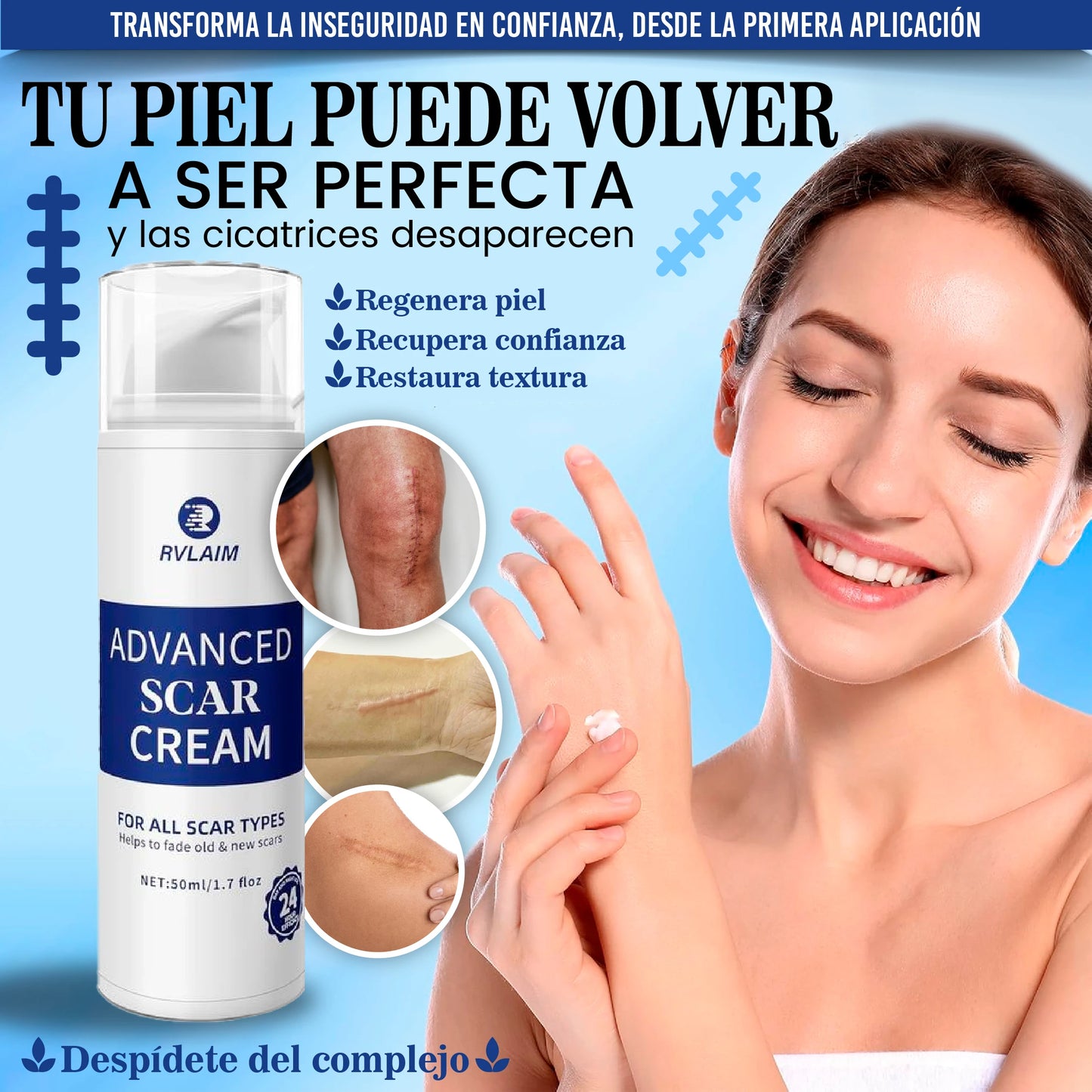 Crema profesional para eliminar cicatrices