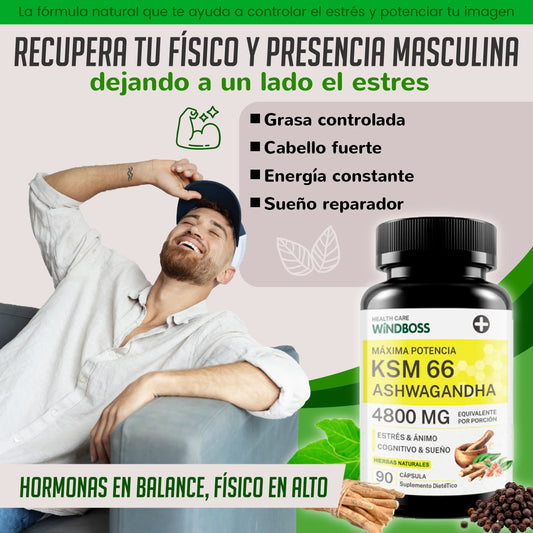 Suplemento Orgánico de Ashwagandha regulador de estrés