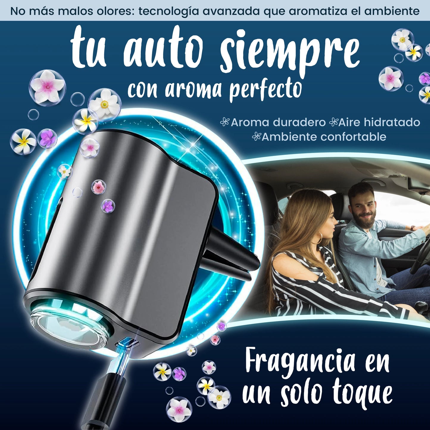 Ambientador para coches con niveles ajustables de aroma