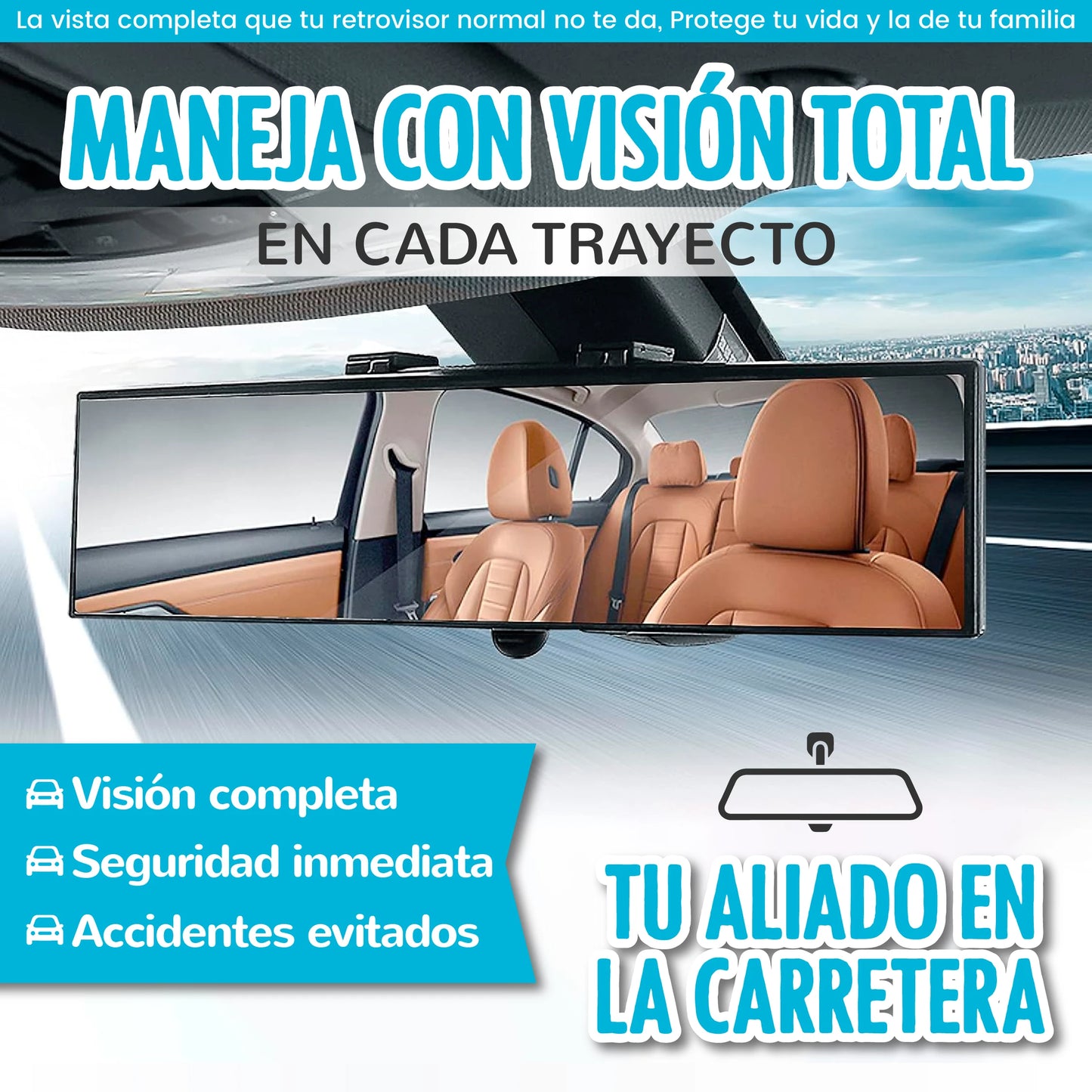 Espejo Retrovisor Panorámico de Seguridad