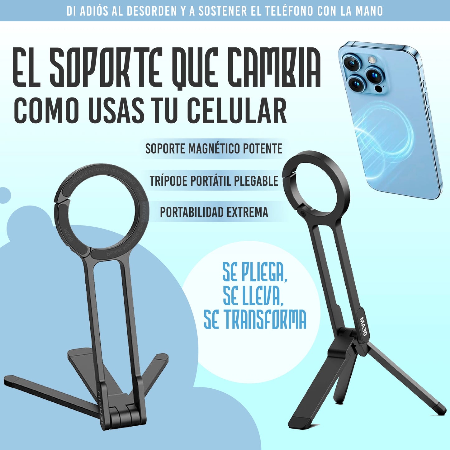 Trípode Portátil con Fijación Magnética