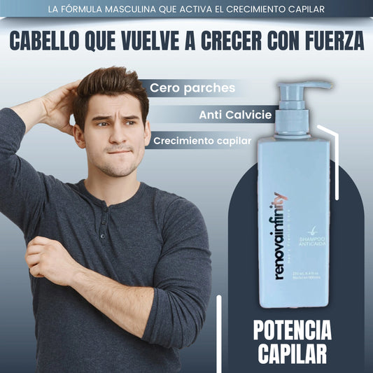 Shampoo anticaída de cabello | biotina + minoxidil + bergamota