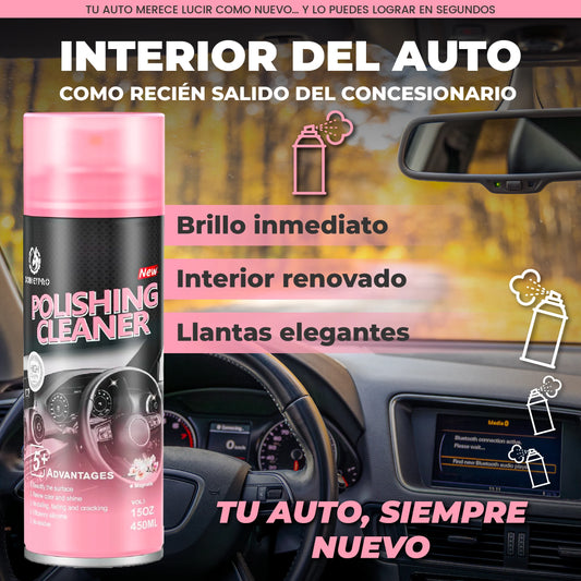 Spray Restaurador y Abrillantador para interiores y neumáticos