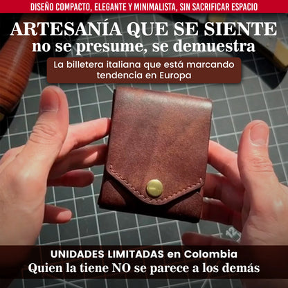 Billetera de Cuero Genuino Italiano Hecha a Mano