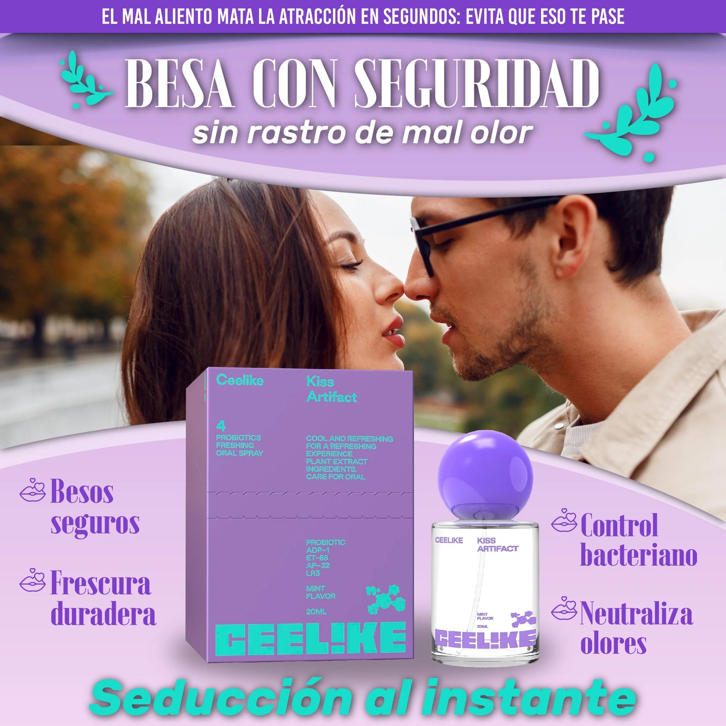 Spray oral con probióticos para mal aliento