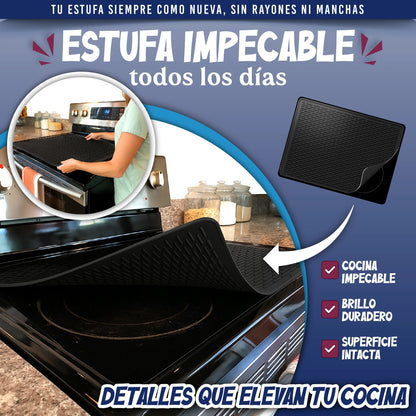 Cubierta para estufa anti rayones en silicona antideslizante con protección térmica