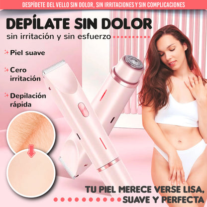 Depiladora eléctrica femenina con doble cabezal