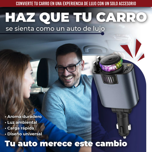 Cargador inteligente con difusor de aroma y luz ambiental + fragancias de lujo