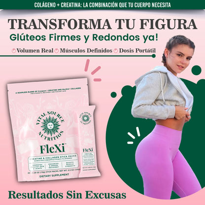 Paquetes de creatina y colágeno especializado para glúteos