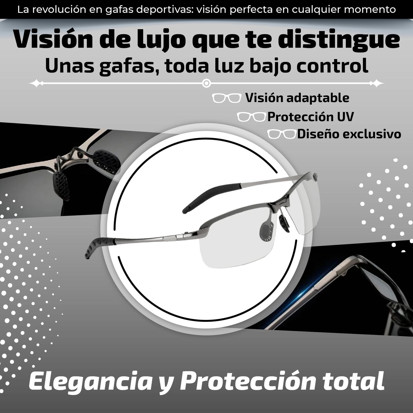 Gafas fotocromáticas inteligente y protección UV400