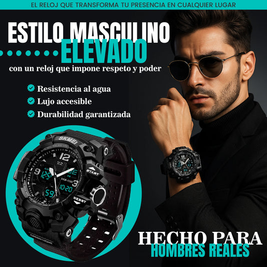 Reloj deportivo en cuarzo de lujo resistente al agua